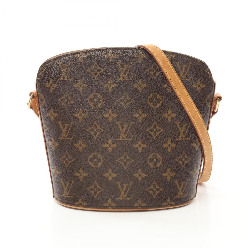 Louis Vuitton Druot Shoulder Bag Canvas Leather Monogram Brown